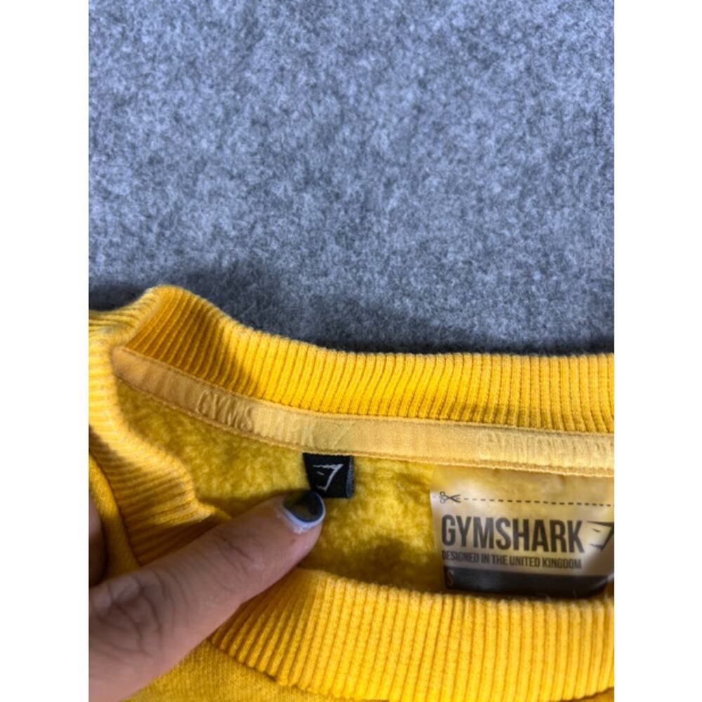 Gymshark Fitness Crop Crewneck Sweatshirt Womens Small Yellow Gym Athleisure - Picture 6 of 11